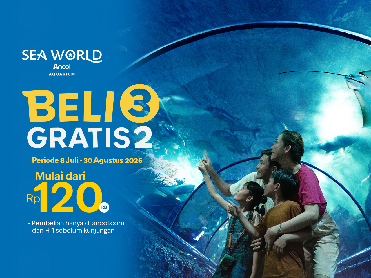Liburan Hemat di Sea World Ancol 2026: Beli 3 Tiket Gratis 2